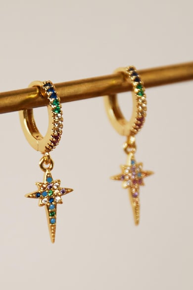 Earrings Colorful Star Color dorado Cobre h5 Imagen4